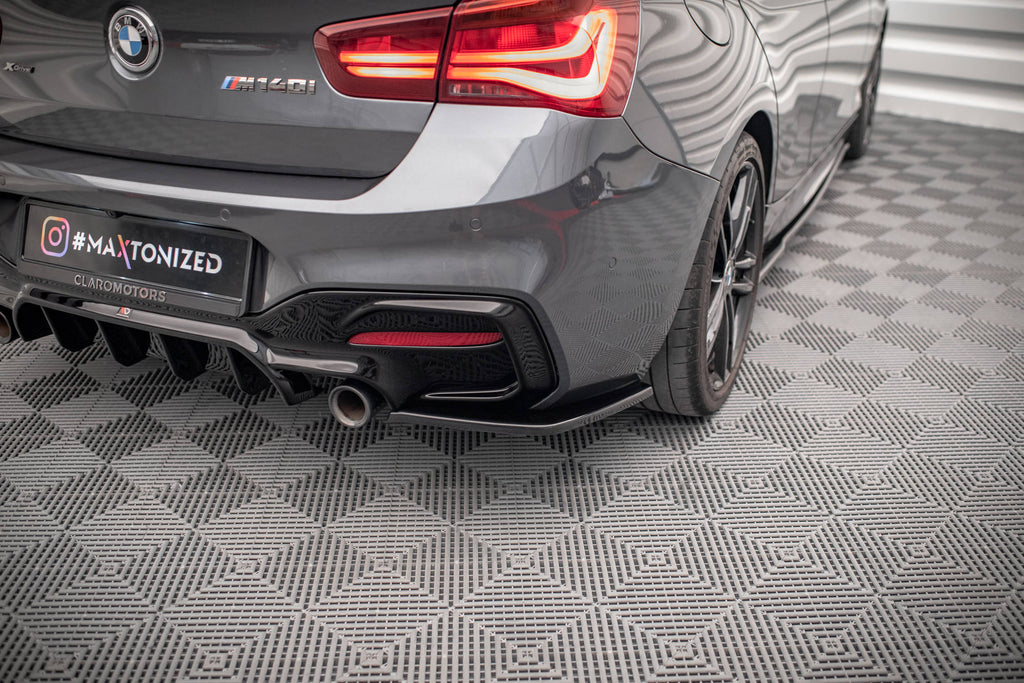 MAXTON DESIGN REAR SIDE SPLITTERS BMW 1 F20 FACELIFT M-POWER (set for Maxton valance)