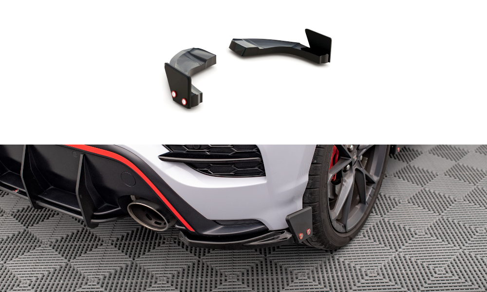 MAXTON DESIGN REAR SIDE SPLITTERS V.1 + FLAPS HYUNDAI KONA N MK1