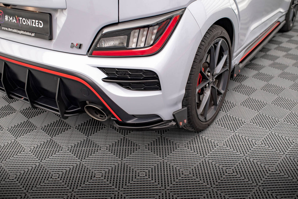 MAXTON DESIGN REAR SIDE SPLITTERS V.1 + FLAPS HYUNDAI KONA N MK1