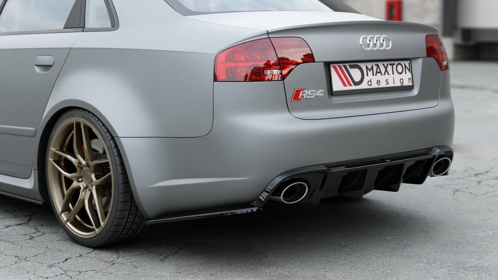 MAXTON DESIGN REAR SIDE SPLITTERS V.2 AUDI RS4 SEDAN B7 (set for Maxton valance)