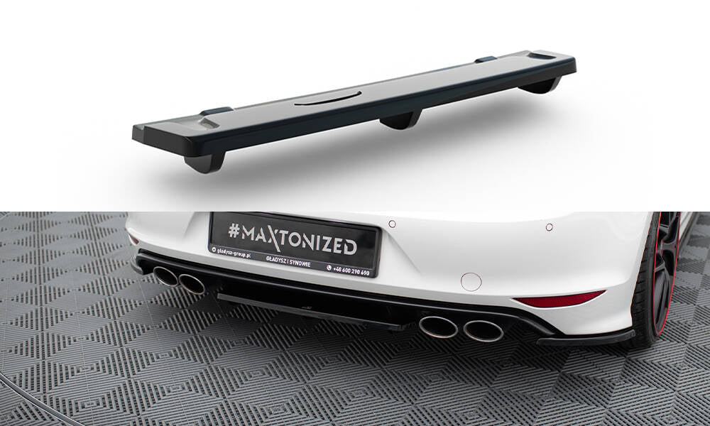 MAXTON DESIGN CENTRAL REAR SPLITTER VW GOLF VII R (WITH VERTICAL BARS)