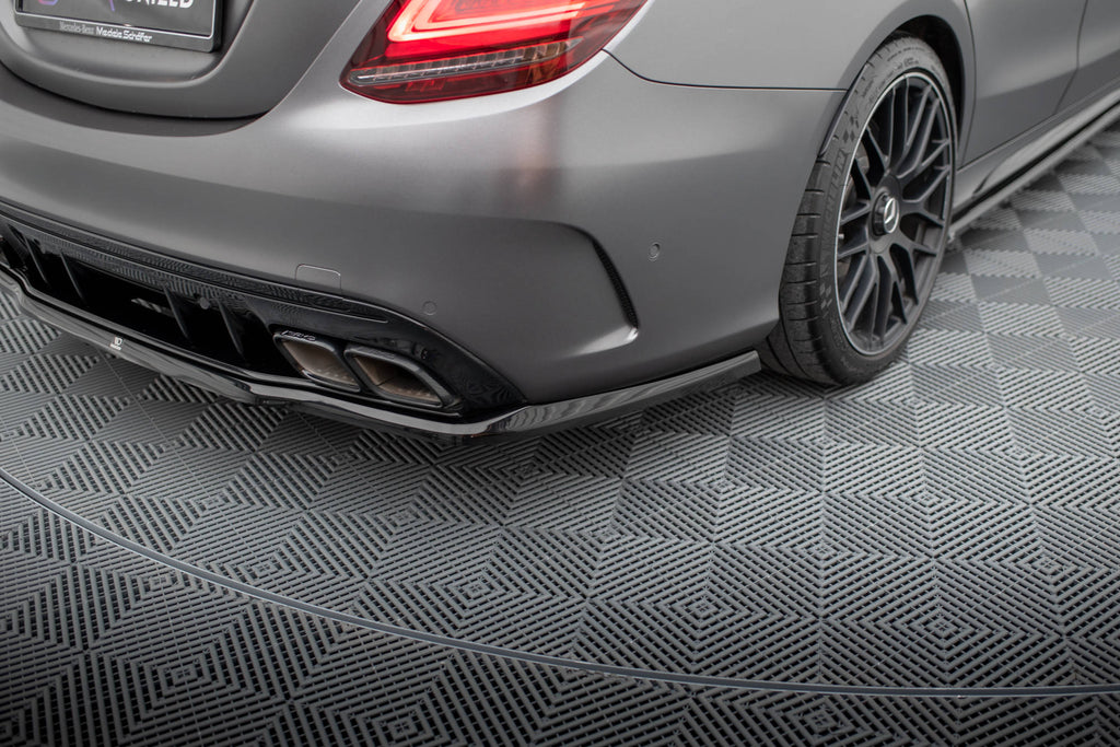 MAXTON DESIGN Rear Splitter (with vertical bars) Mercedes-AMG C63 Sedan / Estate W205 Facelift