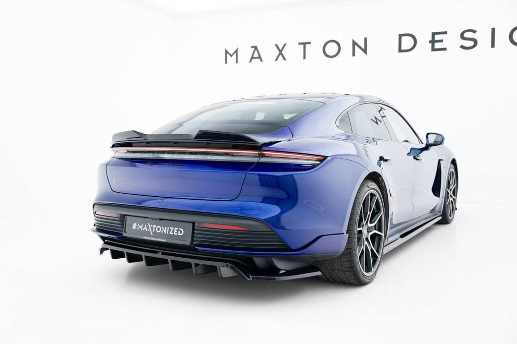MAXTON DESIGN Rear Splitter (with vertical bars) Porsche Taycan Turbo S Mk1