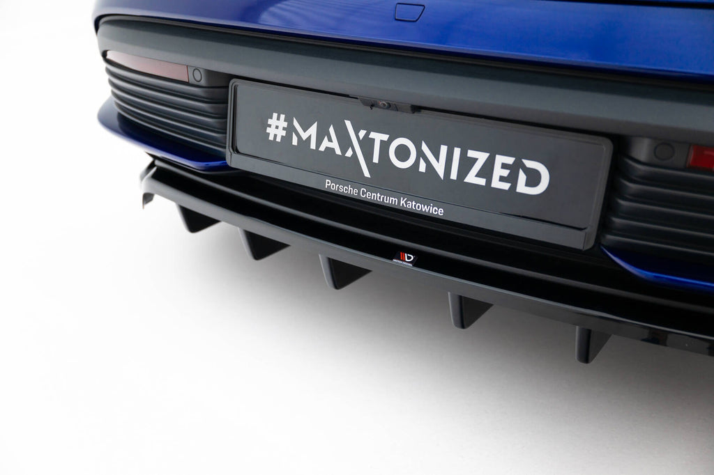 MAXTON DESIGN Rear Splitter (with vertical bars) Porsche Taycan Turbo S Mk1