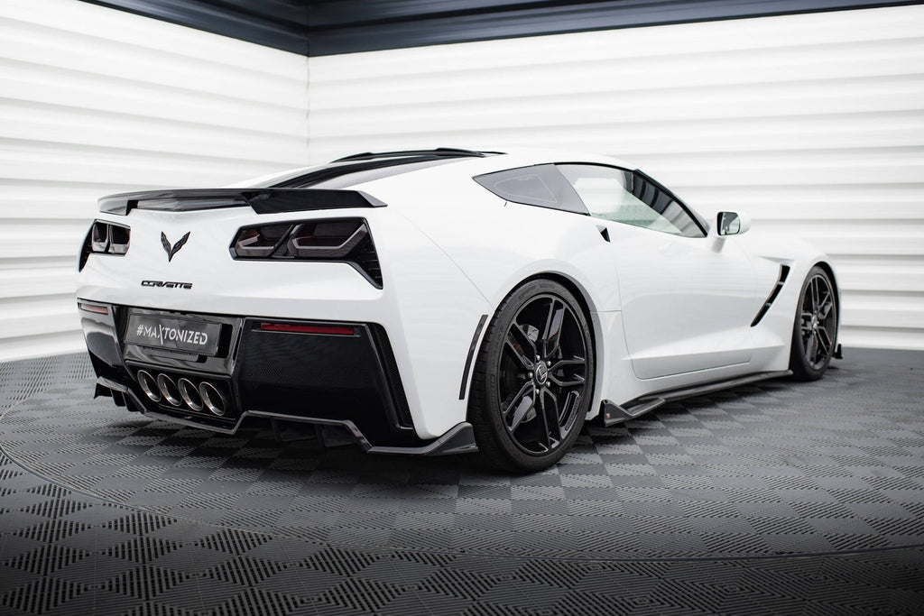 MAXTON DESIGN REAR SPLITTER (WITH VERTICAL BARS) + REAR SIDE SPLITTERS CHEVROLET CORVETTE C7