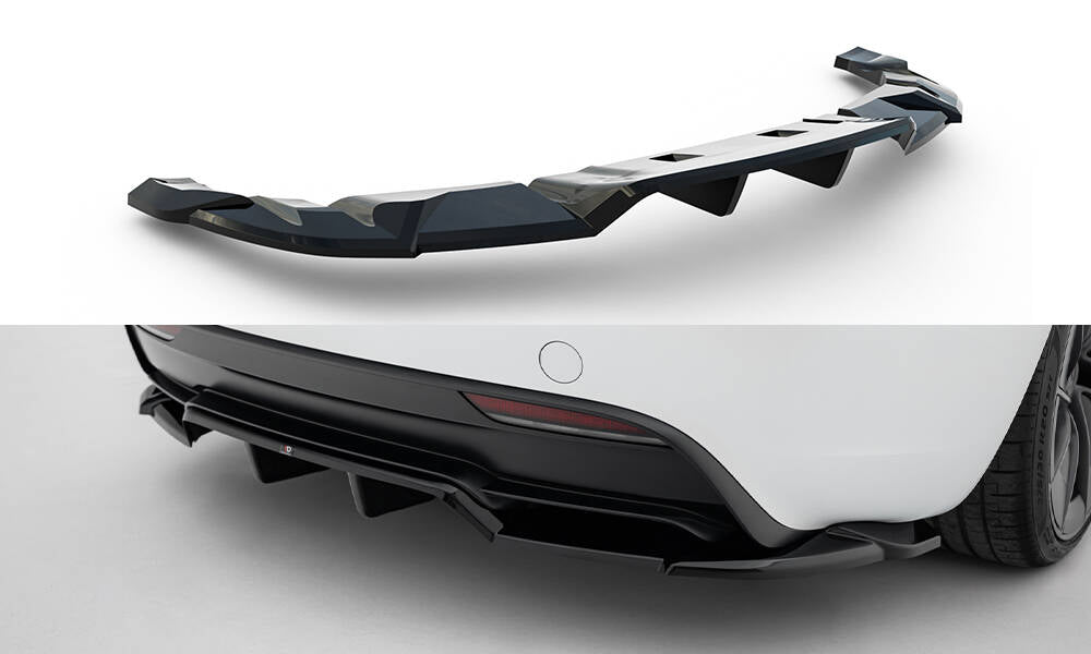 MAXTON DESIGN Rear Splitter (with vertical bars) V.2 Tesla Model 3 Performance Mk1 Facelift