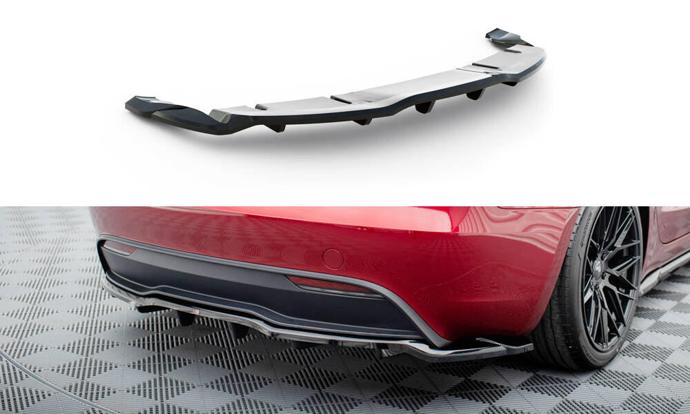 MAXTON DESIGN REAR SPLITTER (WITH VERTICAL BARS) V.2 TESLA MODEL 3 PROJECT HIGHLAND(FACELIFT)