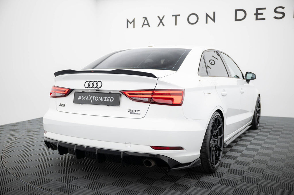 MAXTON DESIGN Rear Valance Audi A3 Sedan 8V Facelift (Version with single exhaust tips on both sides)