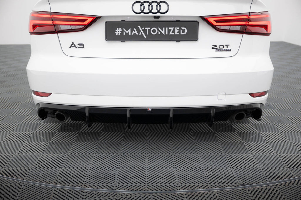 MAXTON DESIGN Rear Valance Audi A3 Sedan 8V Facelift (Version with single exhaust tips on both sides)