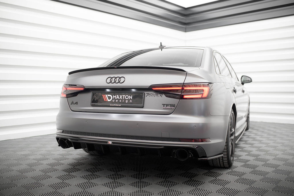 MAXTON DESIGN Rear Valance Audi A4 S-line B9 (Version with single exhaust tips on both sides)