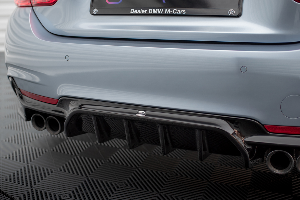MAXTON DESIGN Rear Valance BMW 4 Coupe / Gran Coupe / Cabrio M-Pack F32 / F36 / F33 (Version with dual exhausts on both sides)