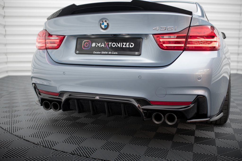 MAXTON DESIGN Rear Valance BMW 4 Coupe / Gran Coupe / Cabrio M-Pack F32 / F36 / F33 (Version with dual exhausts on both sides)