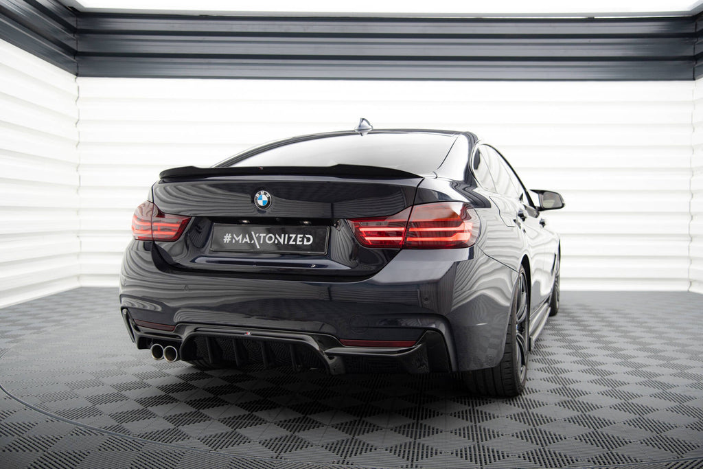MAXTON DESIGN Rear Valance BMW 4 Coupe / Gran Coupe / Cabrio M-Pack F32 / F36 / F33 (Version with exhaust on one side)