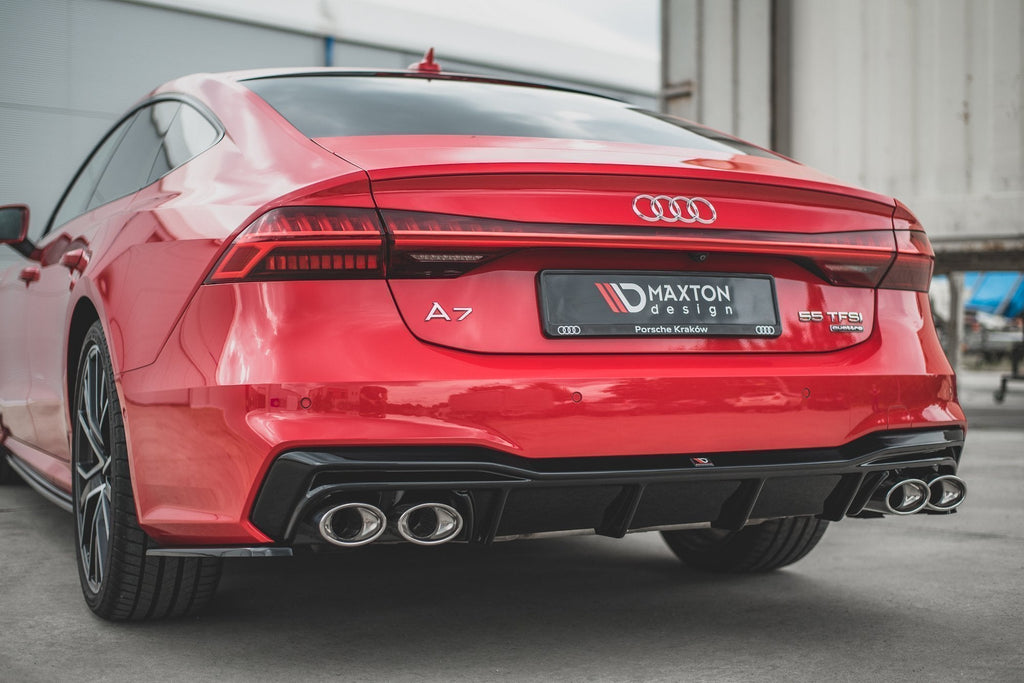 MAXTON DESIGN REAR VALANCE + EXHAUST ENDS IMITATION AUDI A7 C8 S-LINE