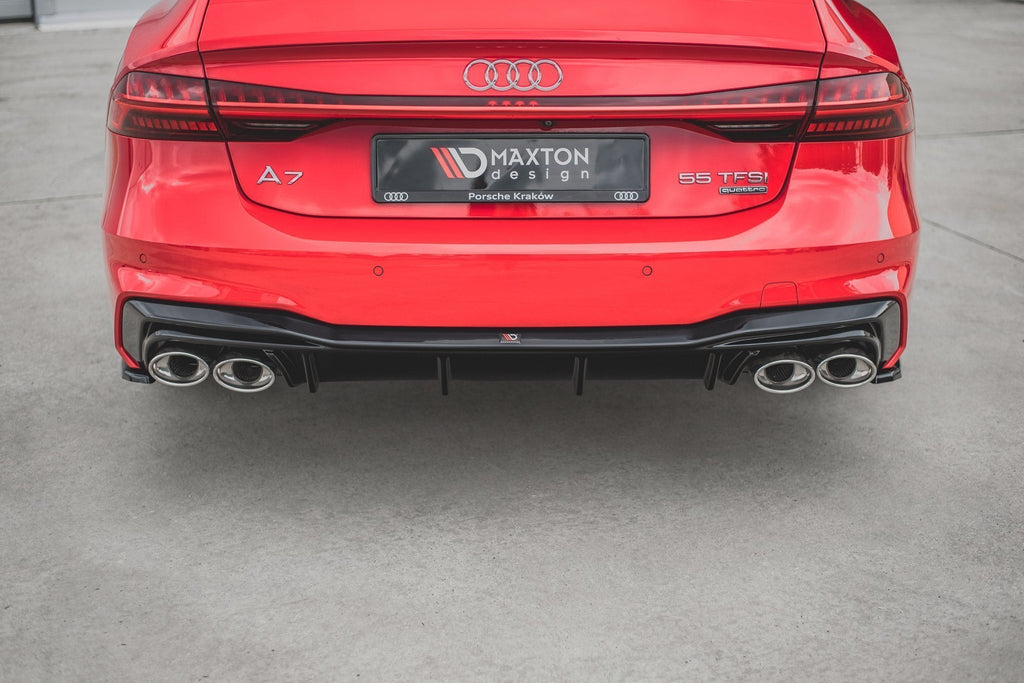 MAXTON DESIGN REAR VALANCE + EXHAUST ENDS IMITATION AUDI A7 C8 S-LINE