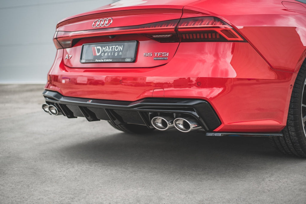 MAXTON DESIGN REAR VALANCE + EXHAUST ENDS IMITATION AUDI A7 C8 S-LINE