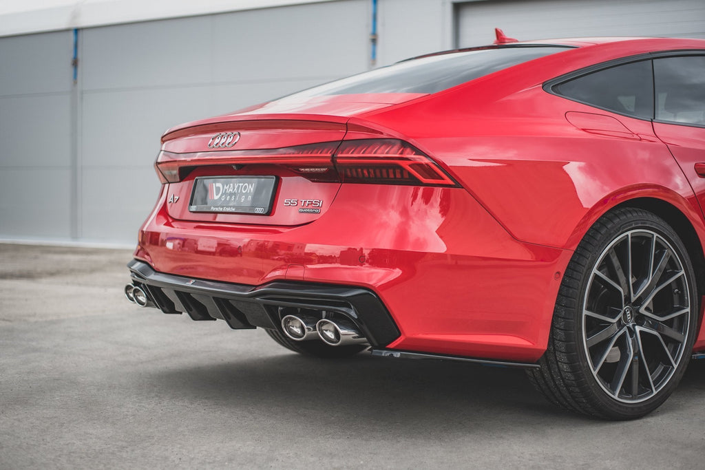 MAXTON DESIGN REAR VALANCE + EXHAUST ENDS IMITATION AUDI A7 C8 S-LINE