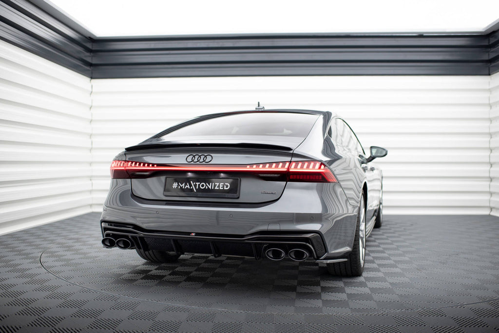 MAXTON DESIGN REAR VALANCE + EXHAUST ENDS IMITATION AUDI A7 C8 S-LINE