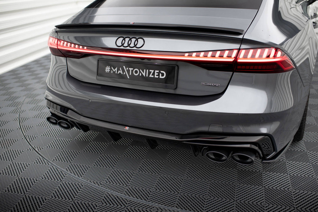 MAXTON DESIGN REAR VALANCE + EXHAUST ENDS IMITATION AUDI A7 C8 S-LINE