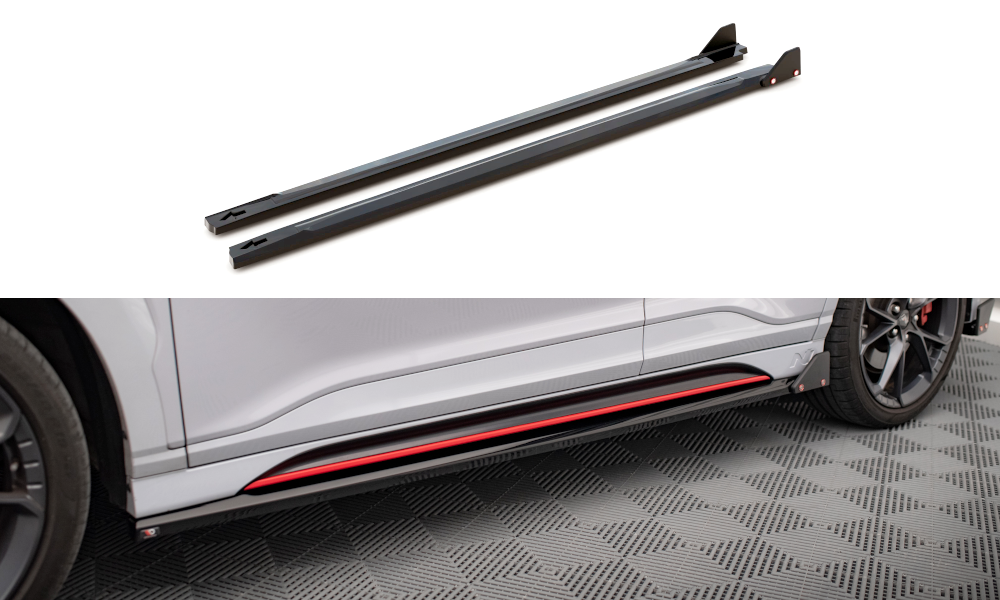 MAXTON DESIGN SIDE SKIRTS DIFFUSERS V.1 + FLAPS HYUNDAI KONA N MK1