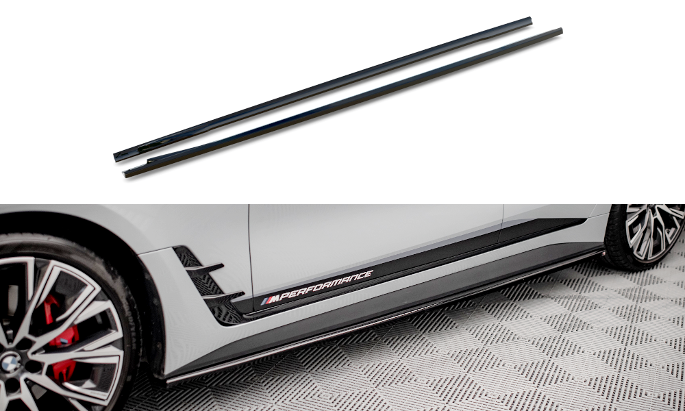 MAXTON DESIGN SIDE SKIRTS DIFFUSERS V.2 BMW I4 M-PACK G26