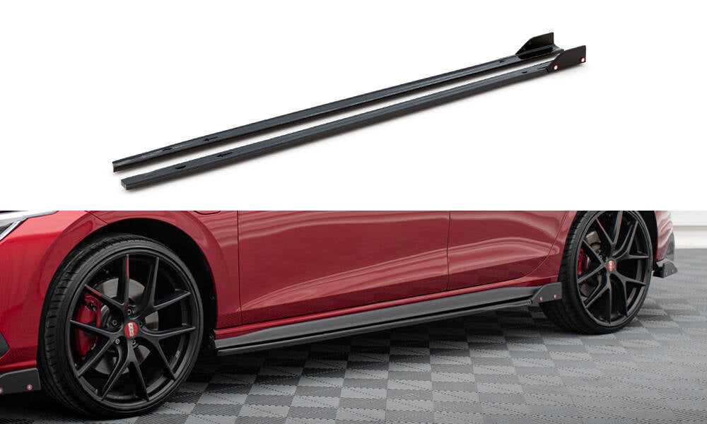 MAXTON DESIGN SIDE SKIRTS DIFFUSERS + FLAPS V.2 VOLKSWAGEN GOLF 8 GTI / GTI CLUBSPORT / R-LINE