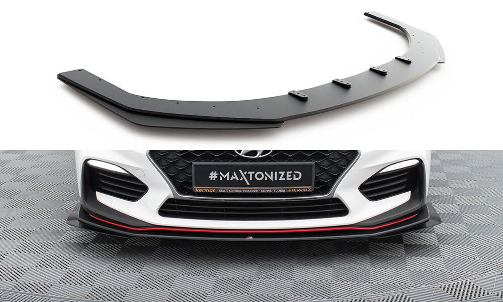 MAXTON DESIGN RACING DURABILITY FRONT SPLITTER + FLAPS HYUNDAI I30 N MK3 (ELANTRA GT) HATCHBACK / FASTBACK