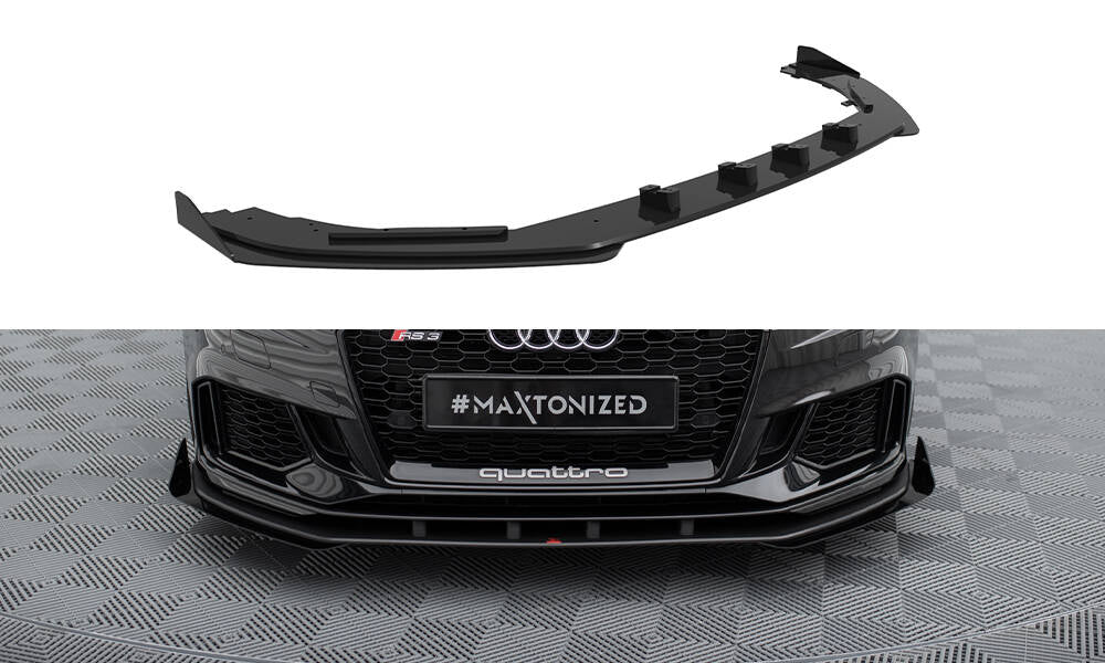 MAXTON DESIGN STREET PRO FRONT SPLITTER V.1 + FLAPS AUDI RS3 SEDAN 8V FACELIFT