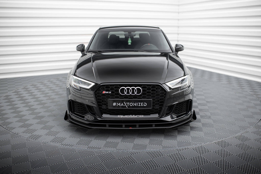 MAXTON DESIGN STREET PRO FRONT SPLITTER V.1 + FLAPS AUDI RS3 SEDAN 8V FACELIFT