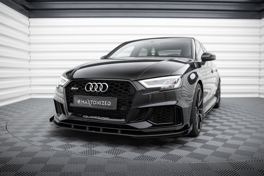 MAXTON DESIGN STREET PRO FRONT SPLITTER V.1 + FLAPS AUDI RS3 SEDAN 8V FACELIFT