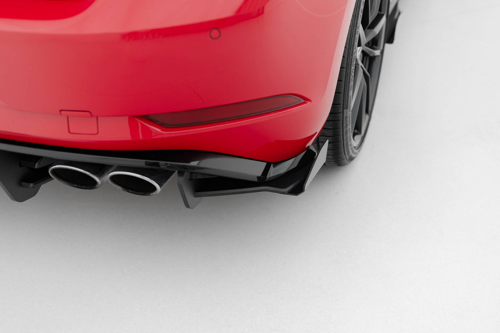 MAXTON DESIGN RACING DURABILITY REAR SIDE SPLITTERS + FLAPS VW GOLF 7 R FACELIFT