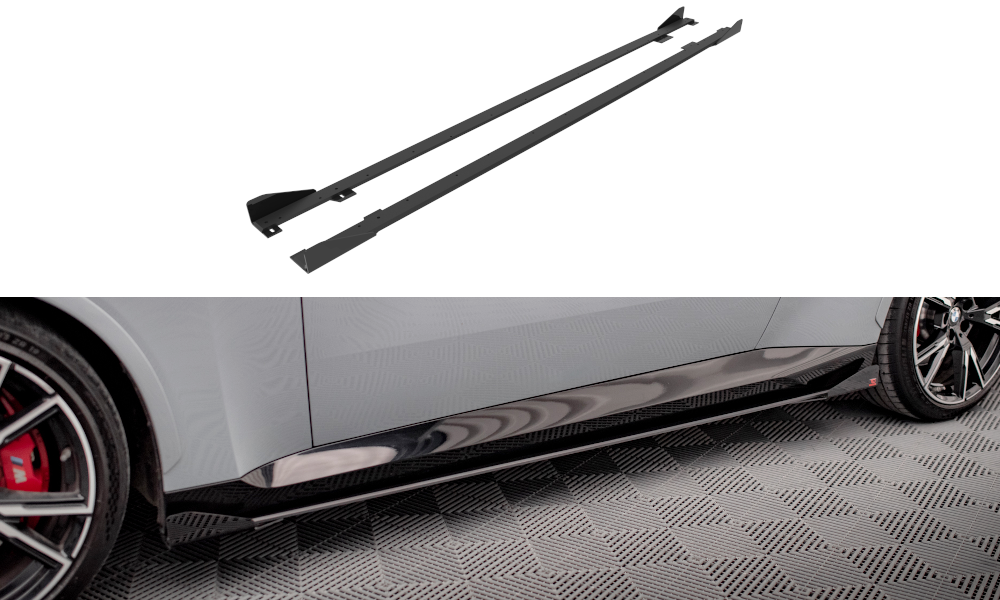 MAXTON DESIGN STREET PRO SIDE SKIRTS DIFFUSERS + FLAPS BMW 2 COUPE M-PACK / M240I G42