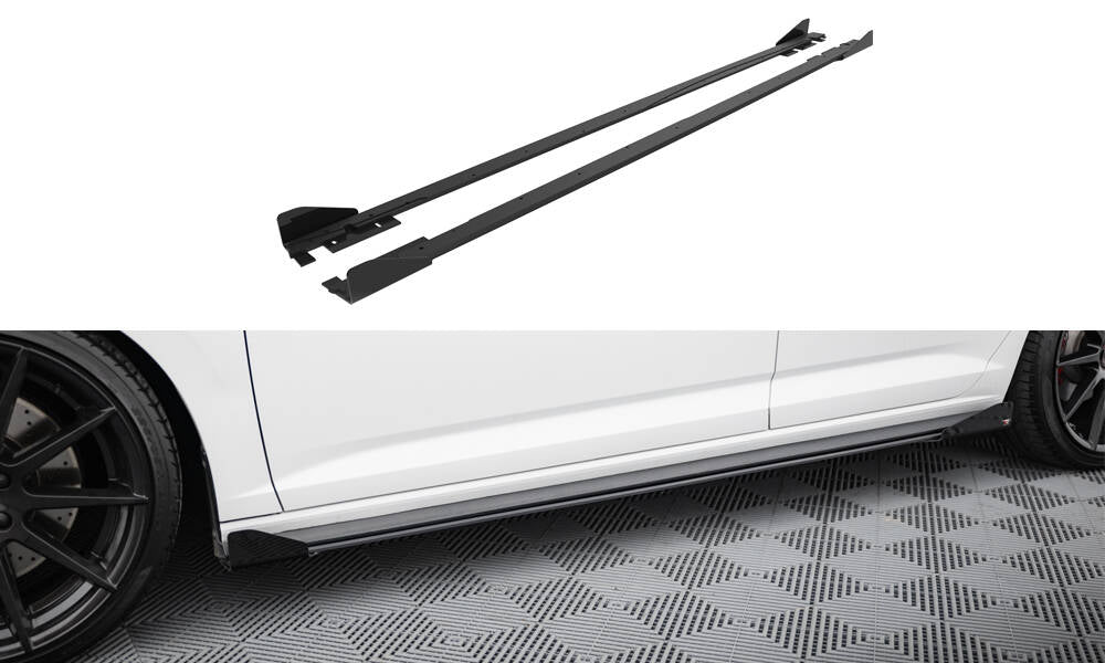 MAXTON DESIGN STREET PRO SIDE SKIRTS DIFFUSERS + FLAPS VOLKSWAGEN JETTA GLI MK7