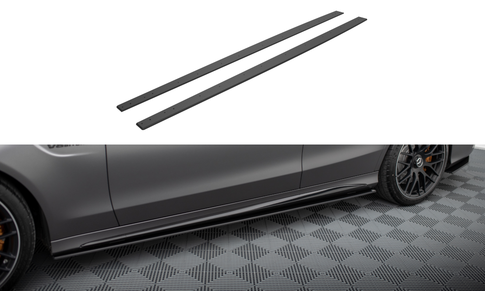 MAXTON DESIGN Street Pro Side Skirts Diffusers Mercedes-AMG C63 Sedan / Estate W205 Facelift