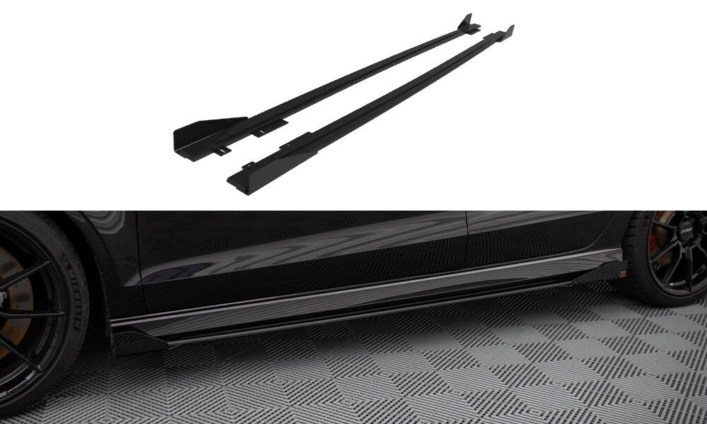 MAXTON DESIGN STREET PRO SIDE SKIRTS DIFFUSERS V.1 + FLAPS AUDI RS3 SEDAN 8V FACELIFT