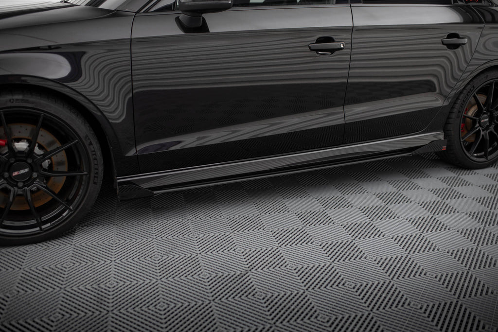 MAXTON DESIGN STREET PRO SIDE SKIRTS DIFFUSERS V.1 + FLAPS AUDI RS3 SEDAN 8V FACELIFT