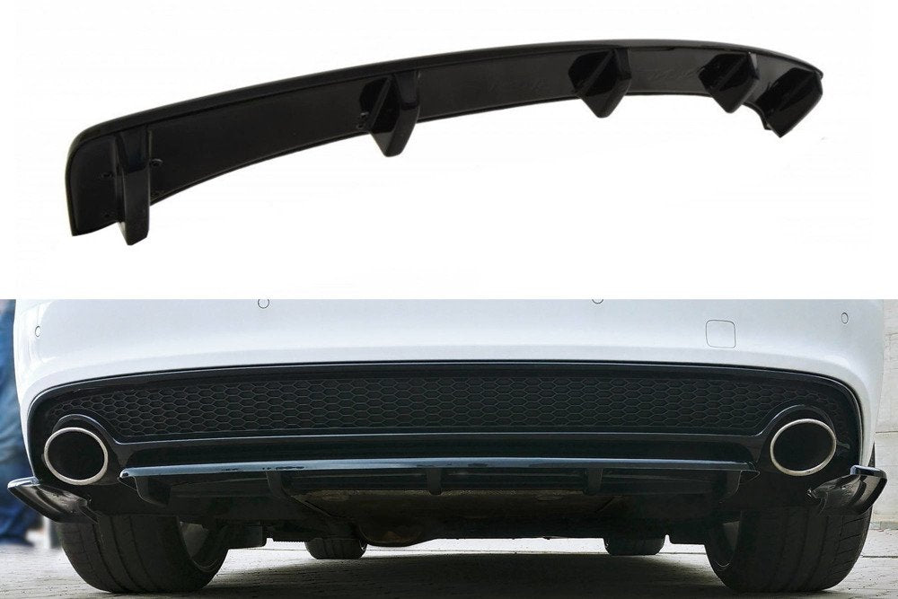 MAXTON DESIGN CENTRAL REAR SPLITTER AUDI A5 S-LINE 8T FL COUPE / SPORTBACK (WITH A VERTICAL BAR)