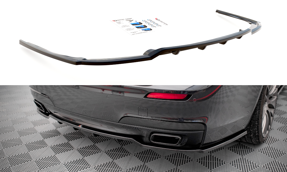 MAXTON DESIGN CENTRAL REAR SPLITTER (WITH VERTICAL BARS) BMW 7 M-PACK F01