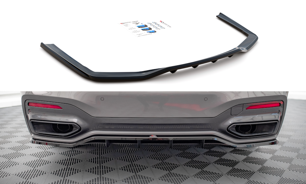 MAXTON DESIGN CENTRAL REAR SPLITTER (WITH VERTICAL BARS) BMW 7 M-PACK G11 FACELIFT