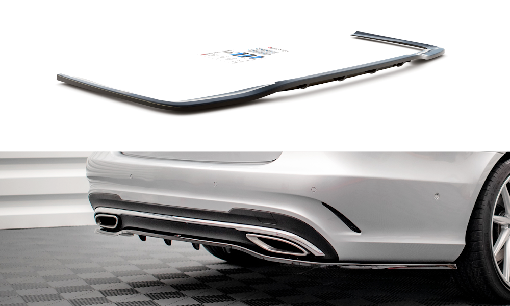 MAXTON DESIGN CENTRAL REAR SPLITTER (WITH VERTICAL BARS) MERCEDES-BENZ E AMG-LINE SEDAN W212 FACELIFT