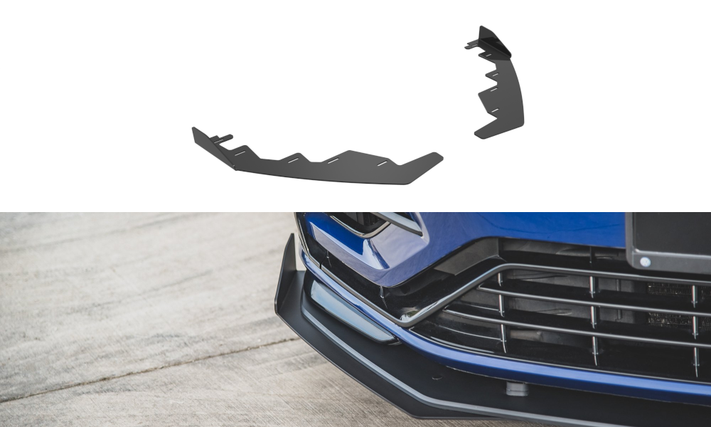 MAXTON DESIGN FRONT  SPLITTER FLAPS VOLKSWAGEN GOLF 7 R / R-LINE FACELIFT