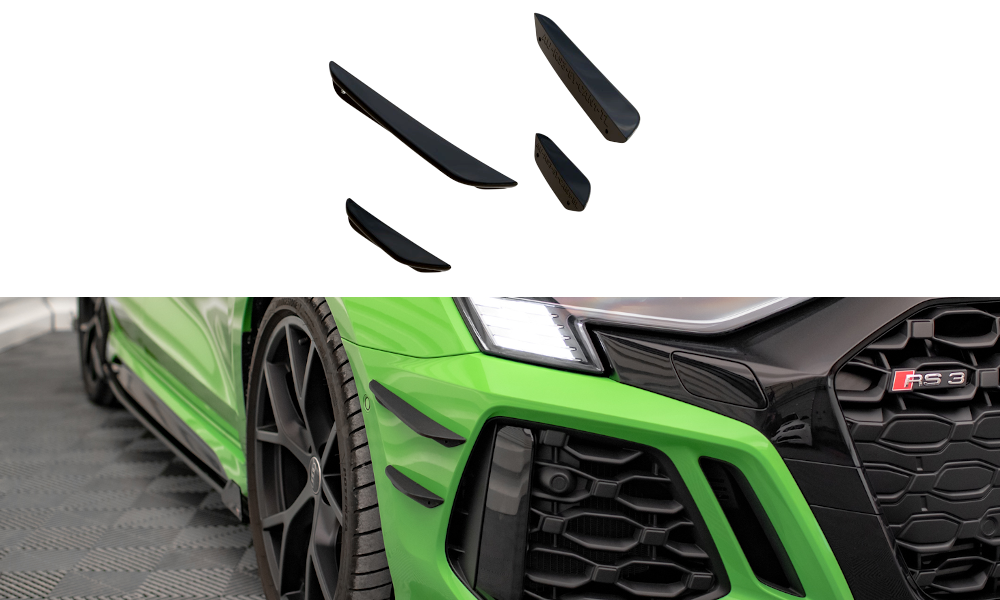 MAXTON DESIGN FRONT BUMPER WINGS (CANARDS) AUDI RS3 8Y