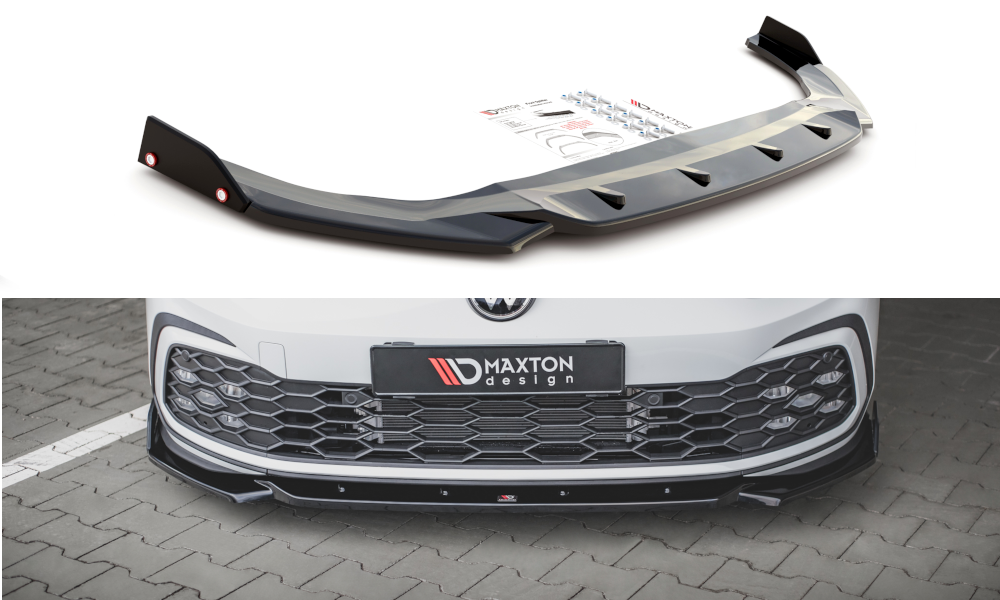 MAXTON DESIGN FRONT SPLITTER + FLAPS V.2 VOLKSWAGEN GOLF 8 GTI / R-LINE