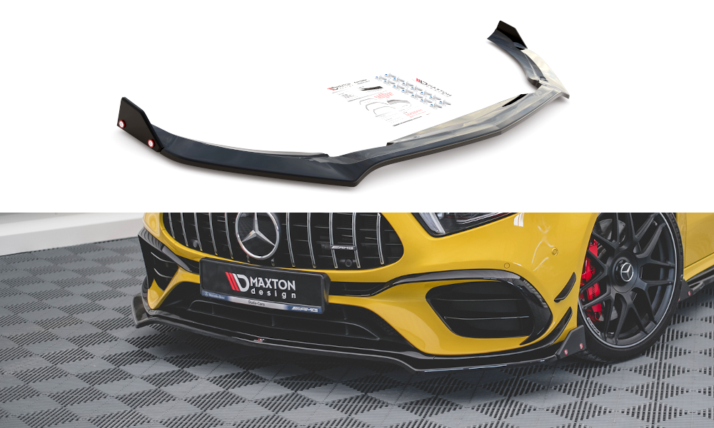 MAXTON DESIGN FRONT SPLITTER + FLAPS V.3 MERCEDES-AMG A45 S