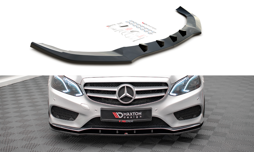 MAXTON DESIGN FRONT SPLITTER V.1 MERCEDES-BENZ E AMG-LINE SEDAN W212 FACELIFT