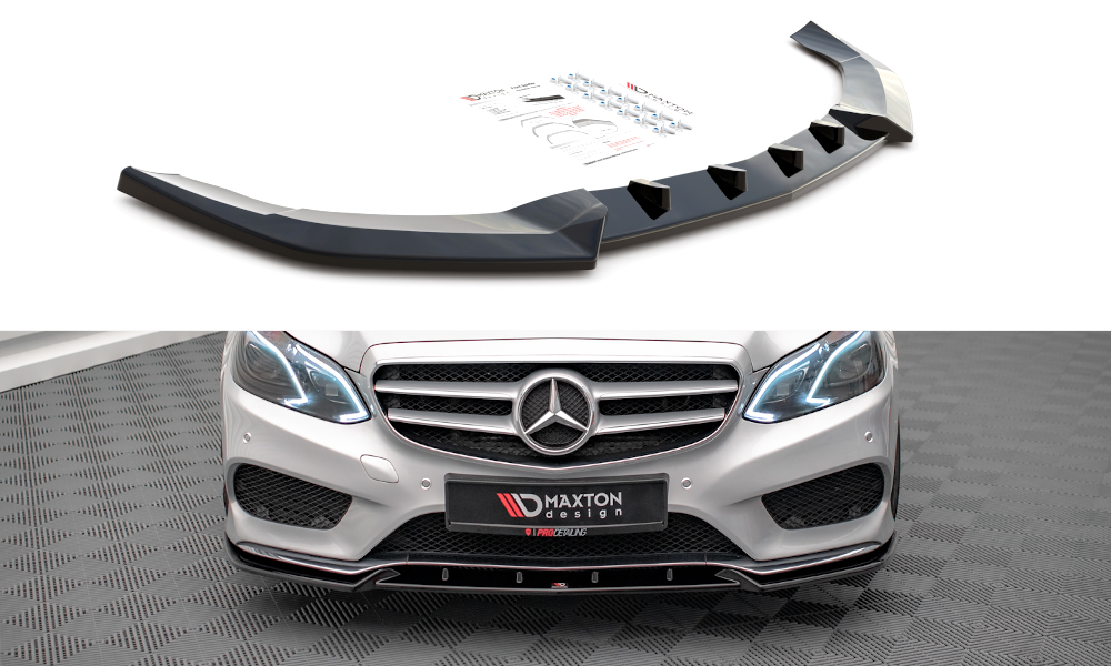 MAXTON DESIGN FRONT SPLITTER V.2 MERCEDES-BENZ E AMG-LINE SEDAN W212 FACELIFT