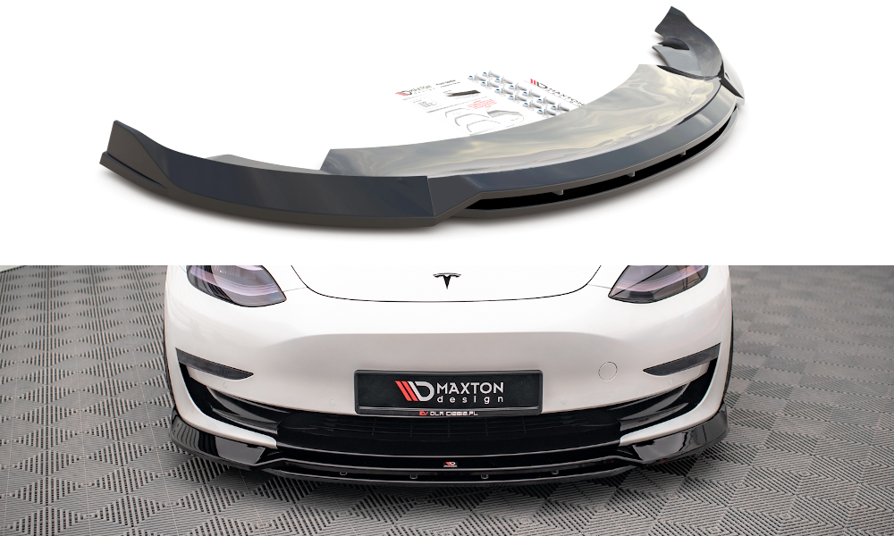 MAXTON DESIGN FRONT SPLITTER V.3 TESLA MODEL 3