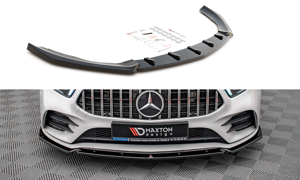 MAXTON DESIGN FRONT SPLITTER V.4 MERCEDES A35 AMG / AMG-LINE W177