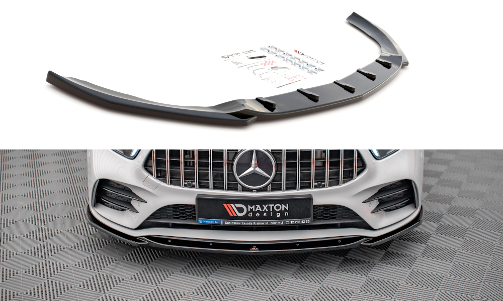 MAXTON DESIGN FRONT SPLITTER V.5 MERCEDES A35 AMG / AMG-LINE W177