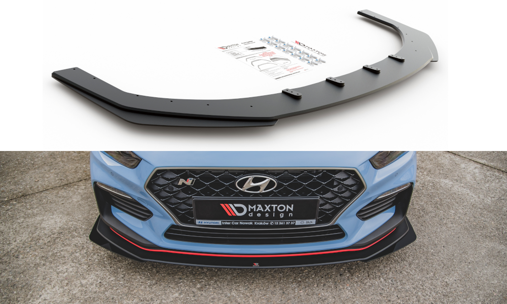 MAXTON DESIGN RACING DURABILITY FRONT SPLITTER + FLAPS HYUNDAI I30 N MK3 (ELANTRA GT) HATCHBACK / FASTBACK